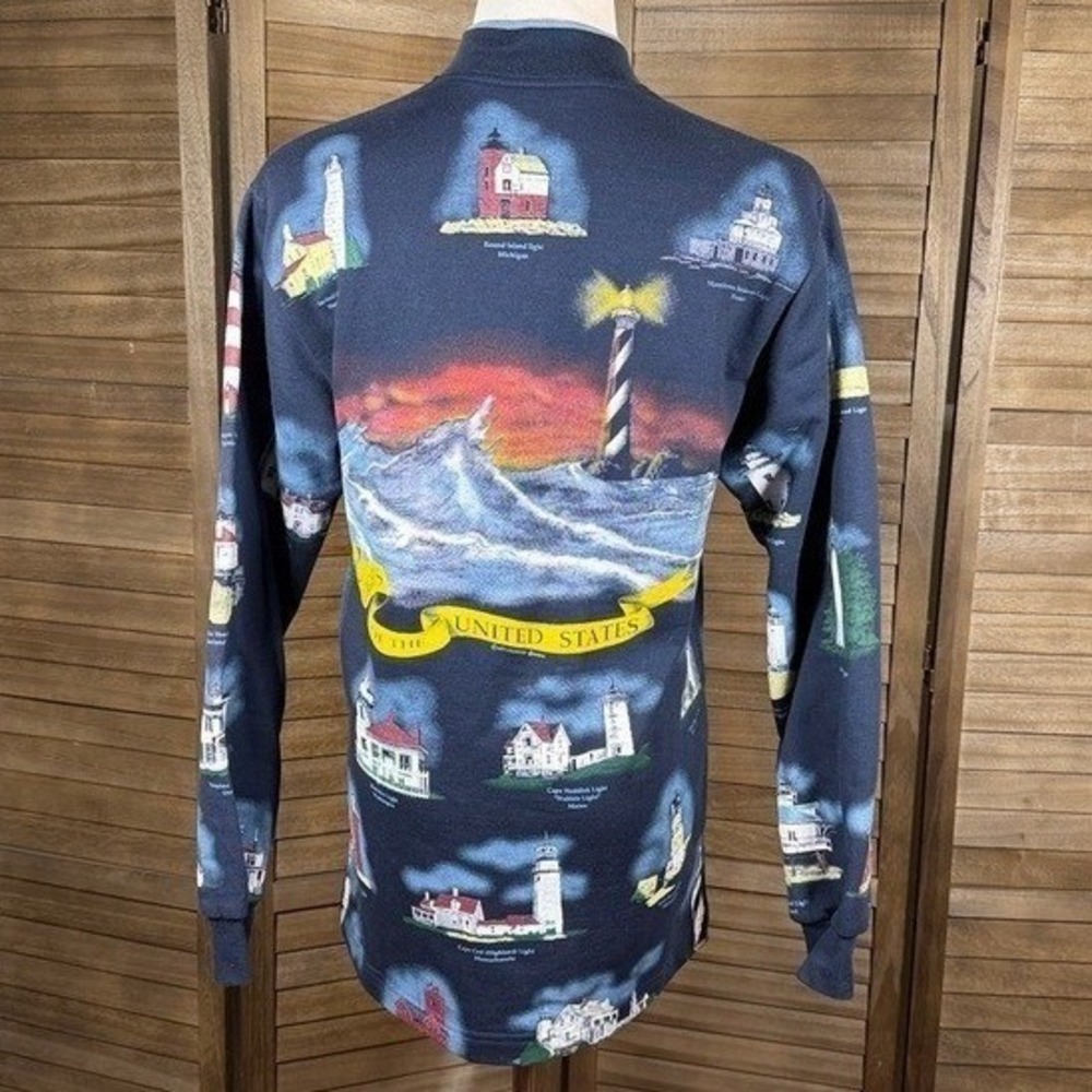 Art‎ Unlimited Womens Lighthouse Print Button Front Cardigan Navy Blue Small USA - Picture 4 of 10